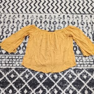 One Clothing Mustard Off-Shoulder Blouse